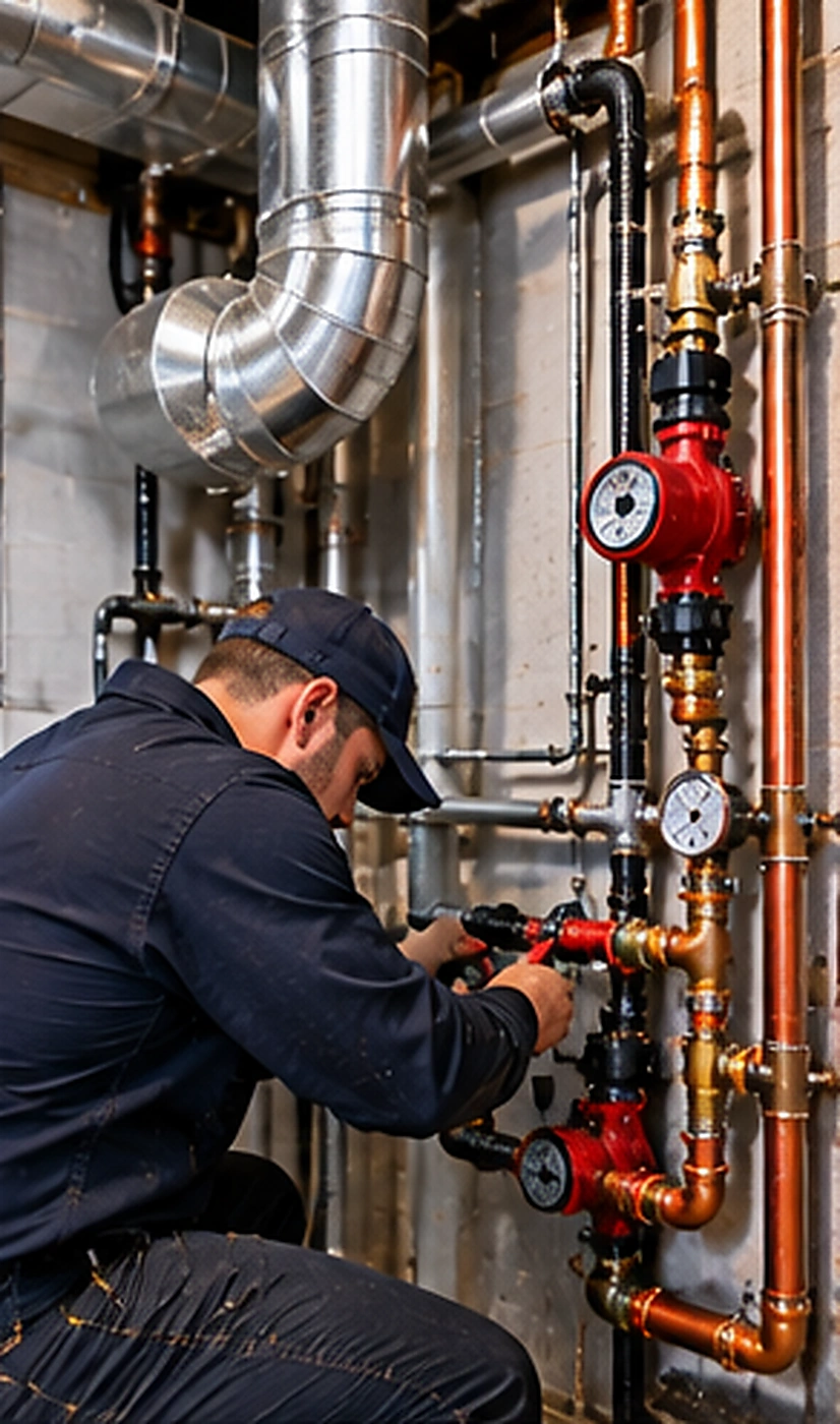 Burst pipe spraying water during galvanized & lead service line replacement service in Ridgewood, NJ
