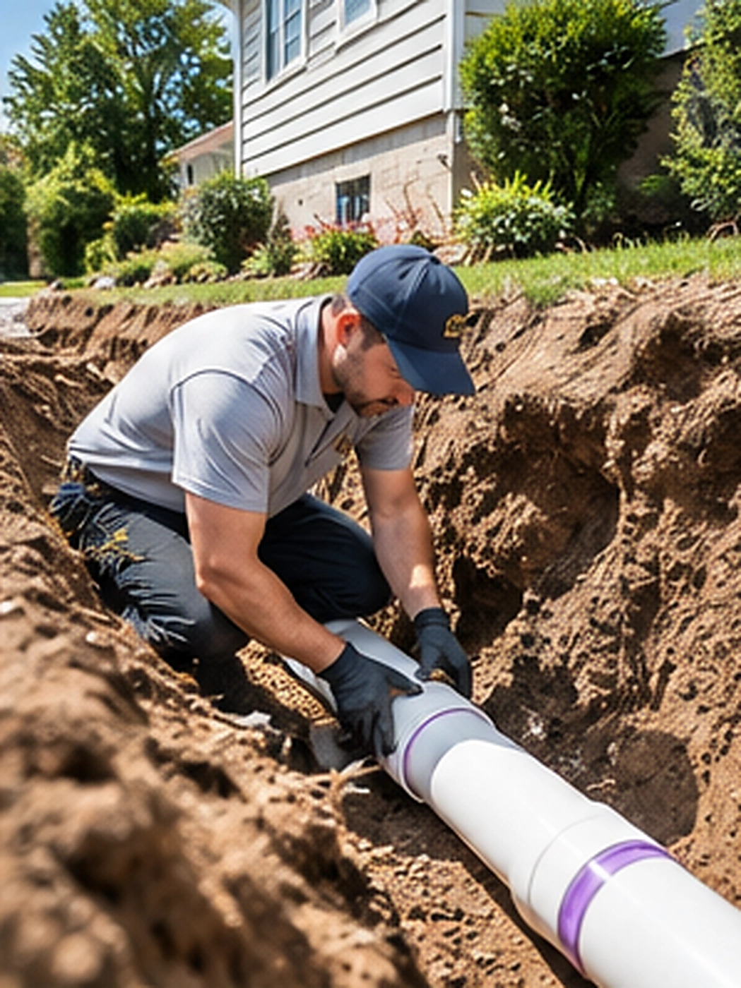 Plumber working beneath a kitchen sink in Ridgewood, NJ