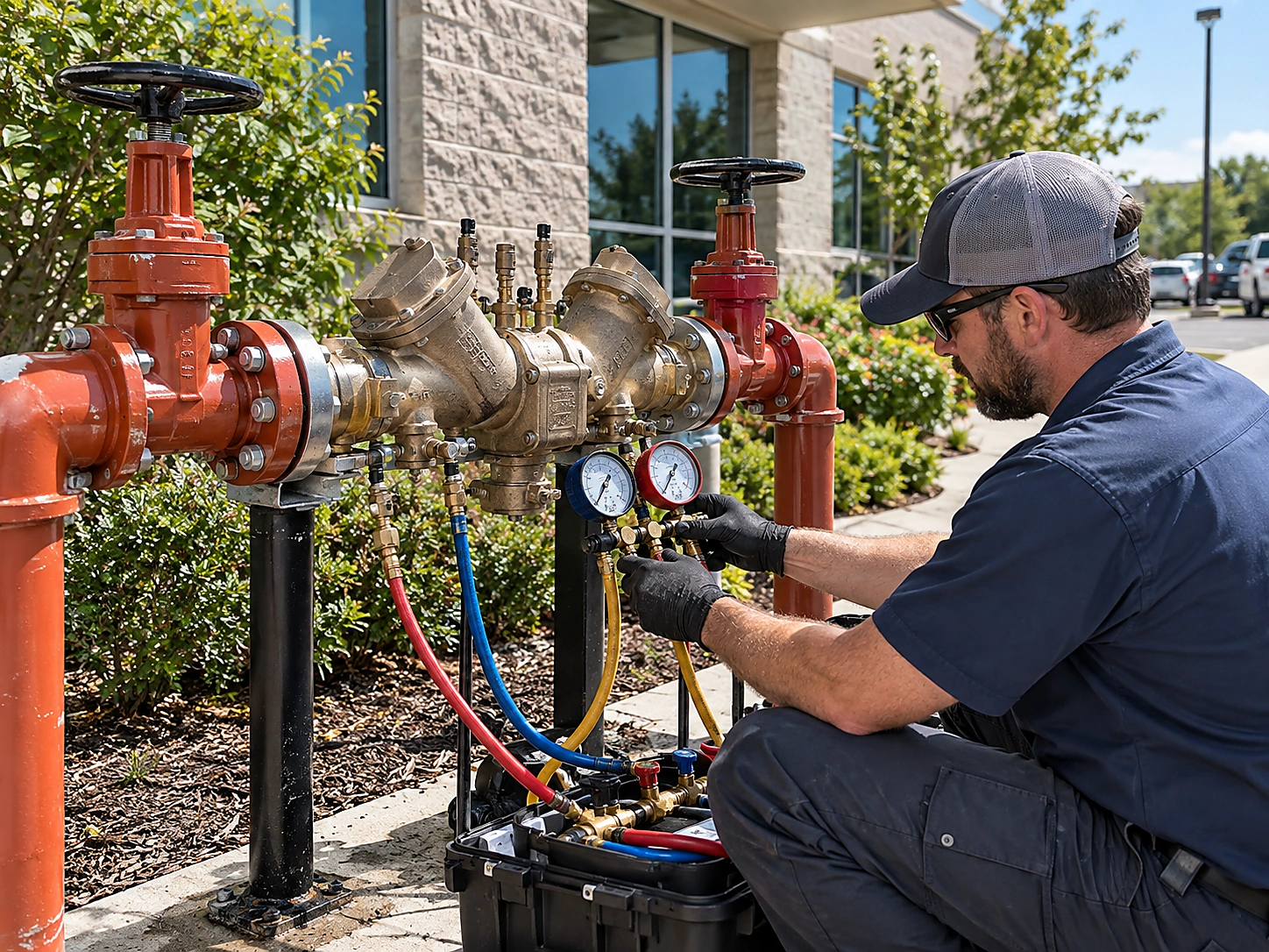 Plumber speaking with homeowners for plumbing service in Upper Ridgewood, NJ