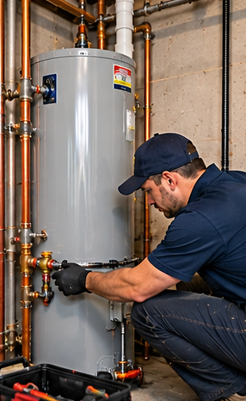 Residential water heater equipment during water heater services service in Ridgewood, NJ